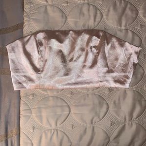 Satin Strapless Crop Top
